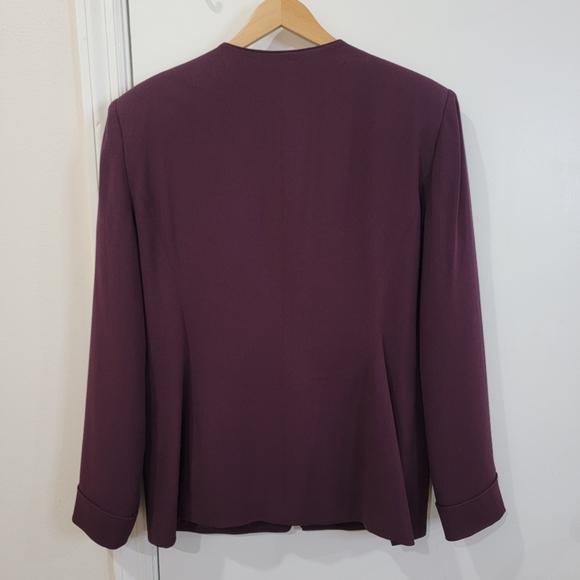 Jones New York Suit Jacket Plum Color Blazer Gold Buttons Size 12 - Picture 4 of 16